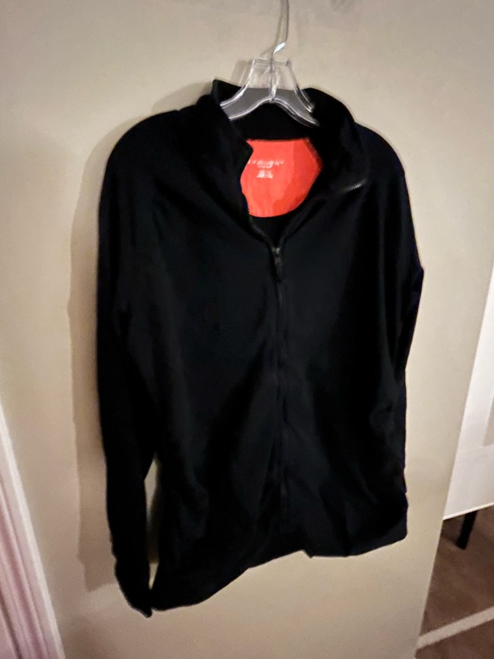 Liz Lange Black Full-Zip Jacket with Orange Interior